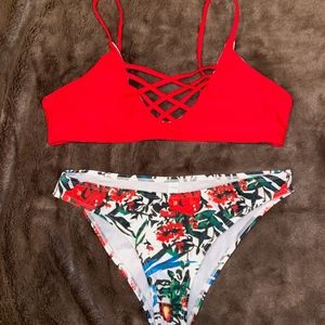 Red Floral Bikini Set *New*